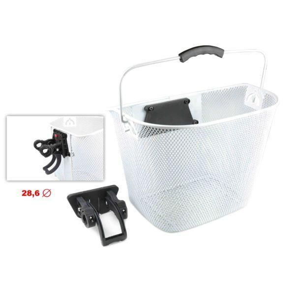Cesta Delantera Grande Cierre Rápido Blanca