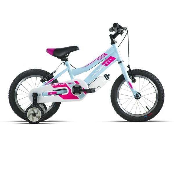Bicicleta Infantil Niña 14 pulgadas JL Wenti Celeste/Fucsia