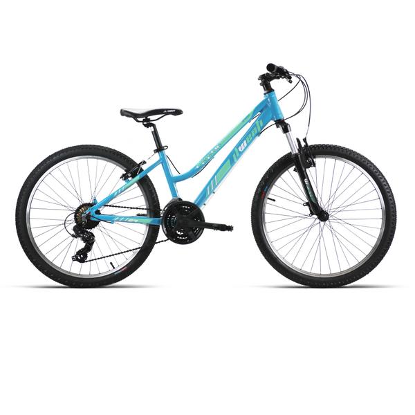 Bicicleta Infantil JL Wenti 24" Aluminio Suspensión Celeste 21 Vel.